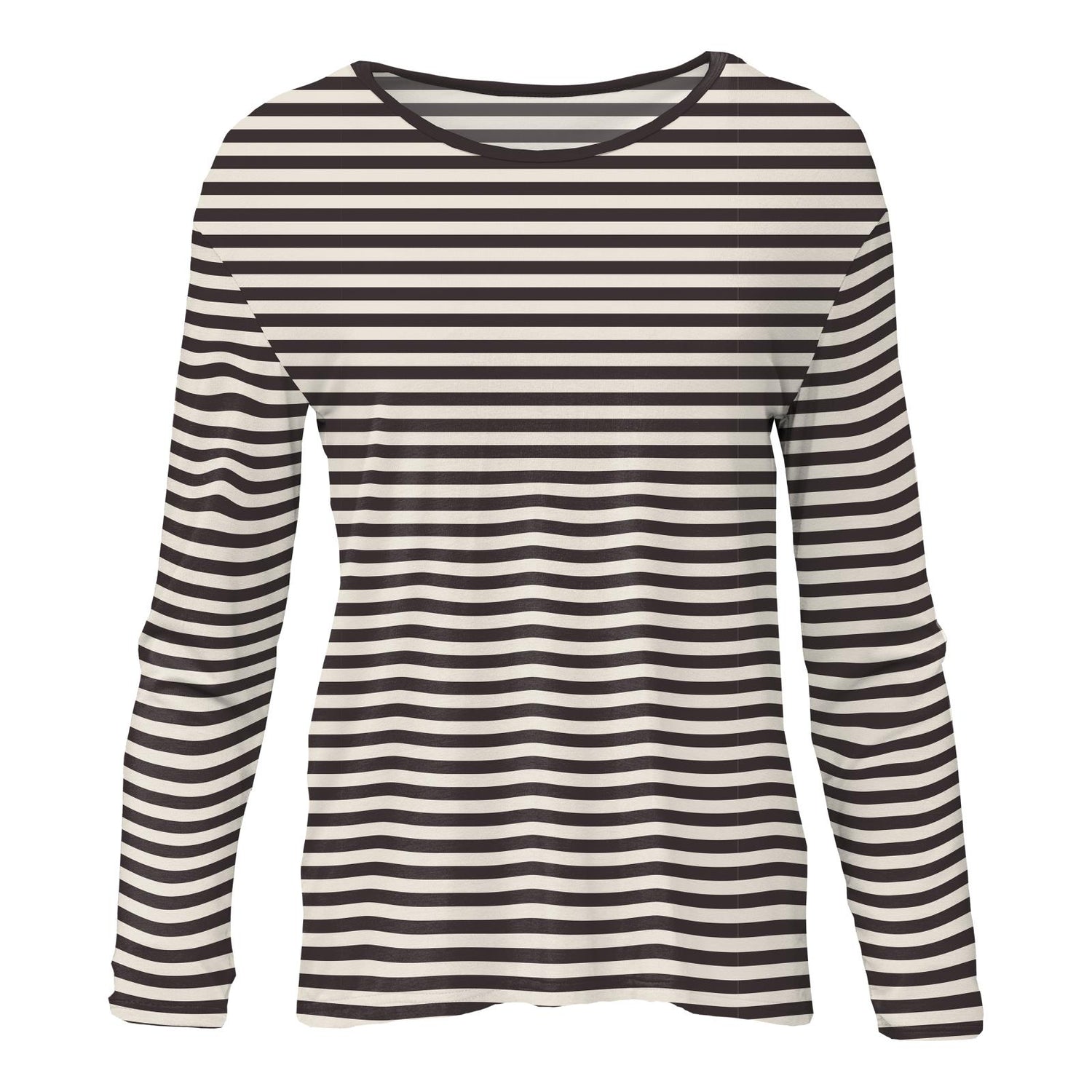 Women's Print Long Sleeve Butterfly Open-Back Top in Jailhouse Rock Stripe