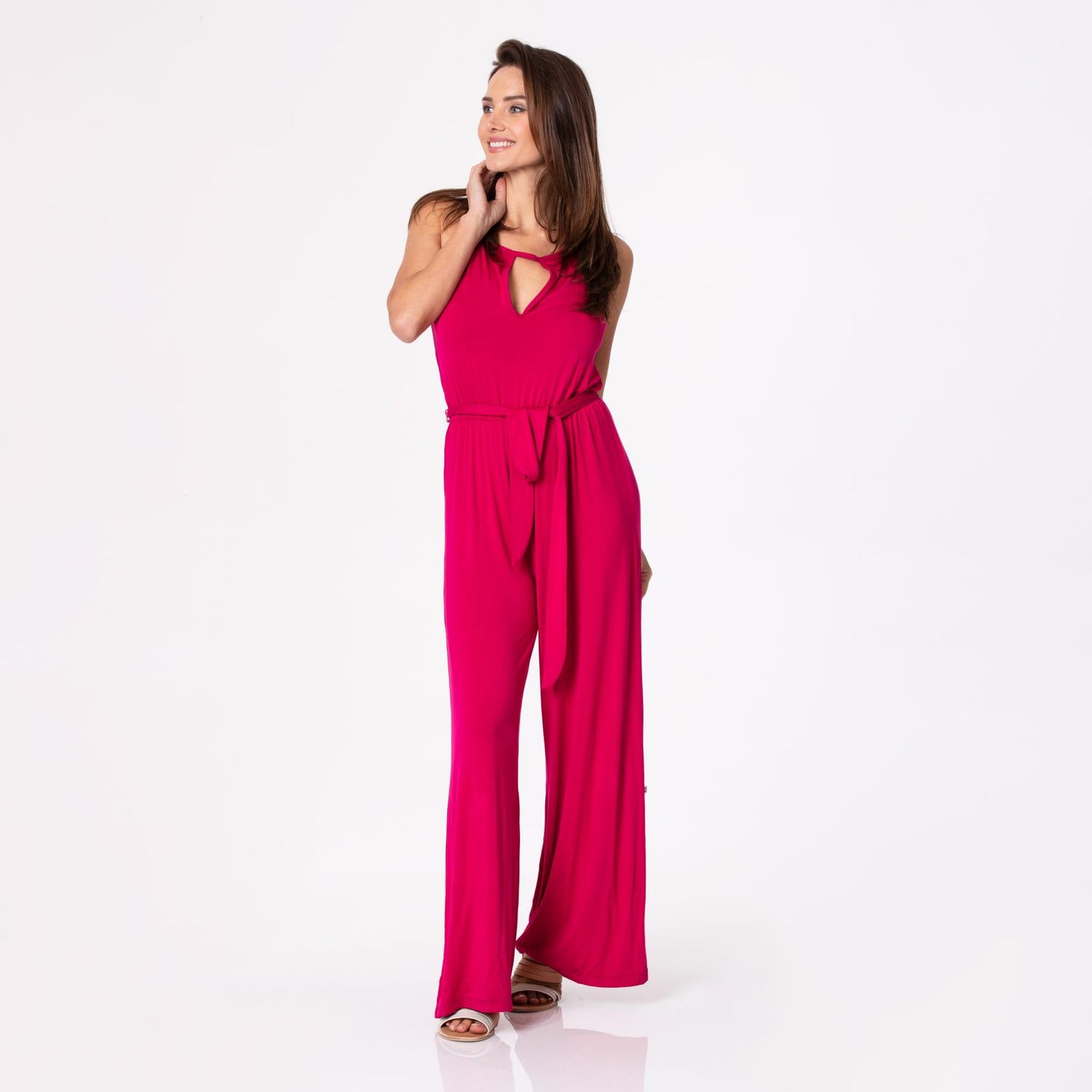 Women's Breezy Keyhole Jumpsuit in Rhododendron