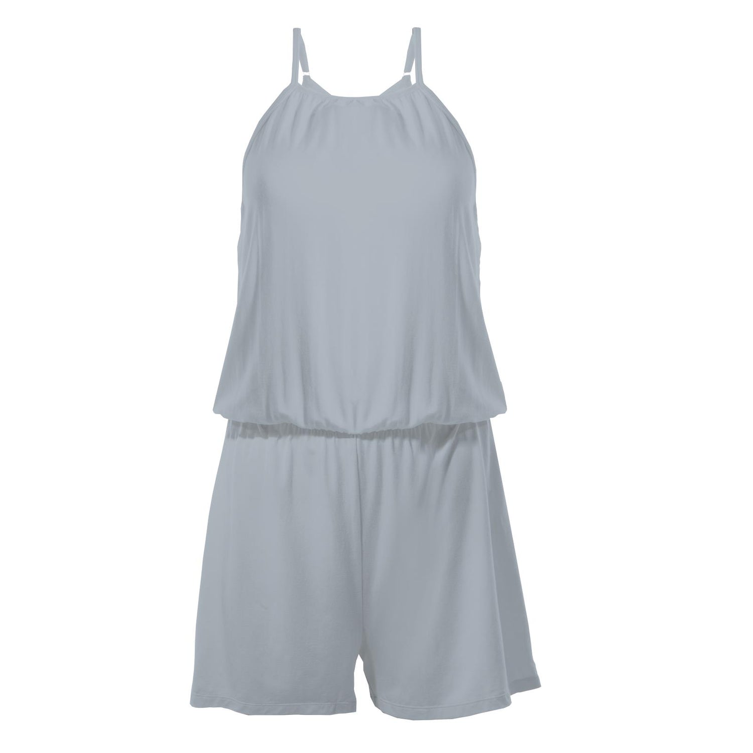 Women's Keyhole Romper in Pearl Blue