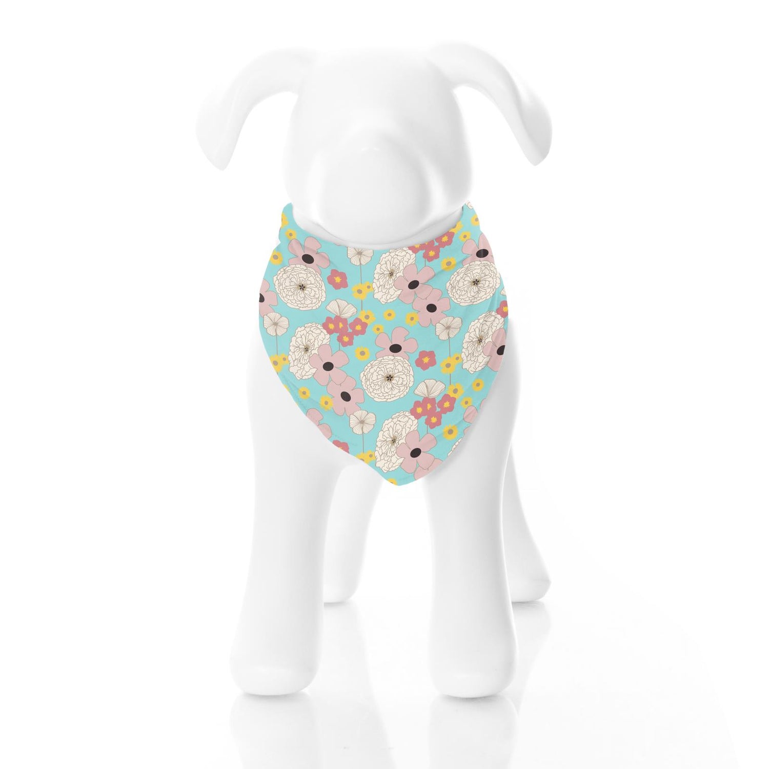 Print Dog Bandana in Summer Sky Flower Power