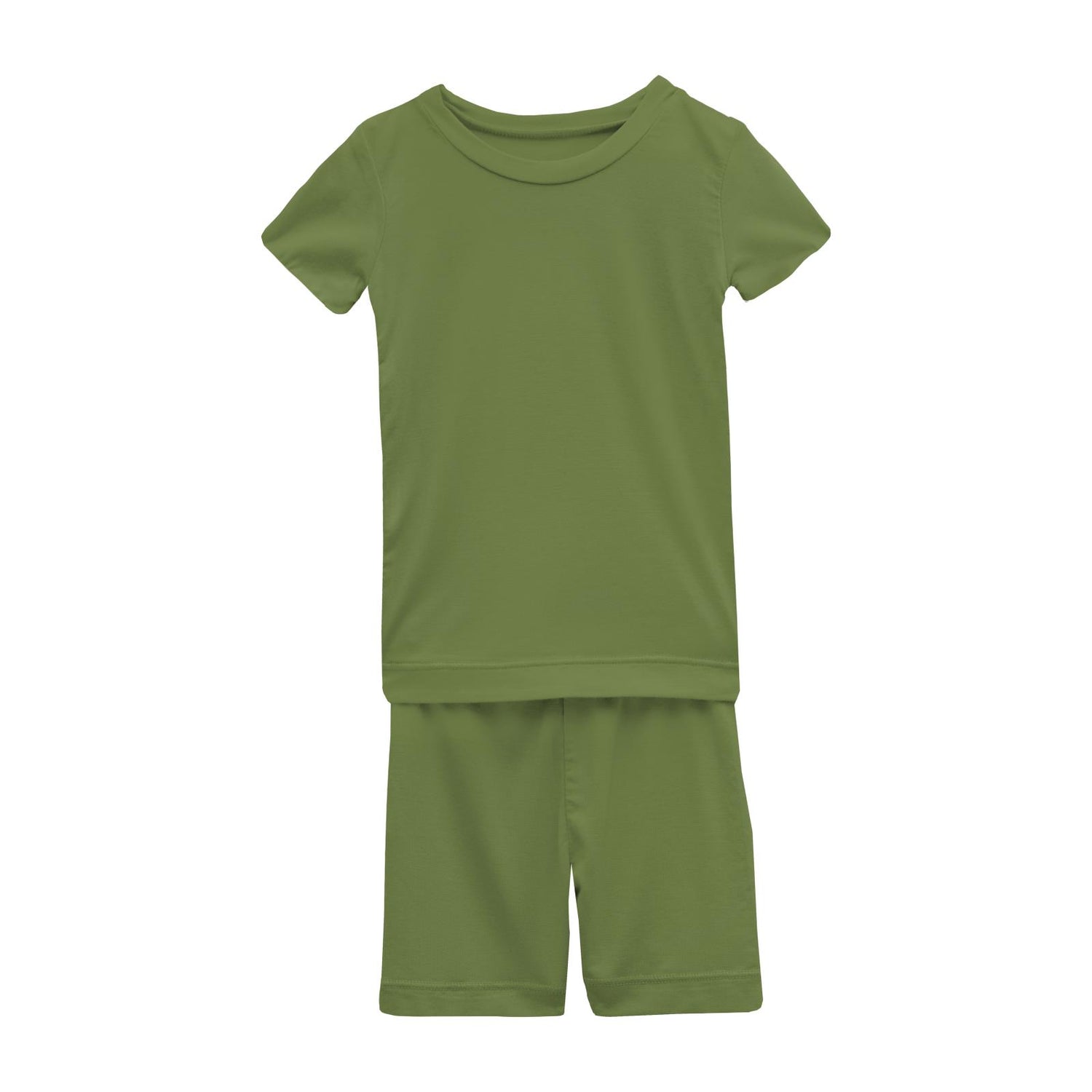 Short Sleeve Pajama Set with Shorts in Grasshopper