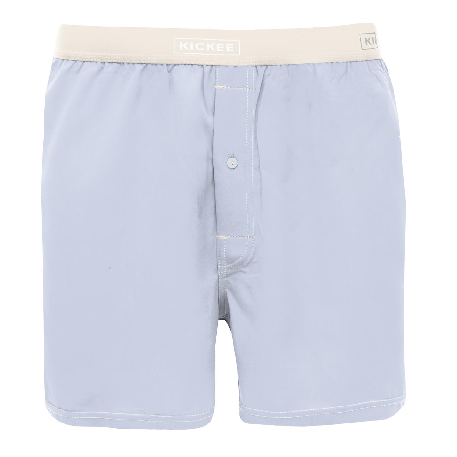 Men's Woven Boxer Shorts in Dew with Natural