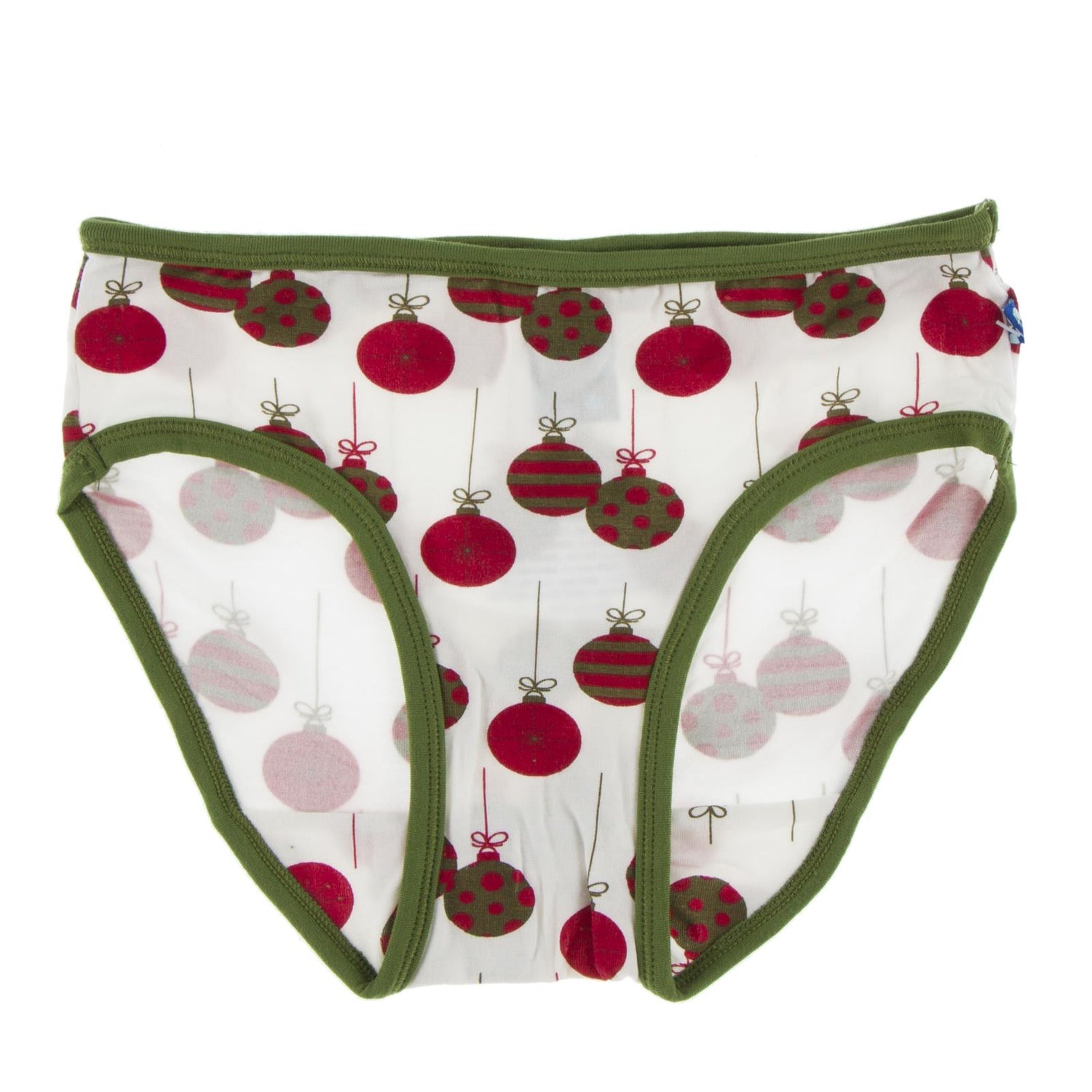 Print Underwear in Natural Ornaments with Moss Trim