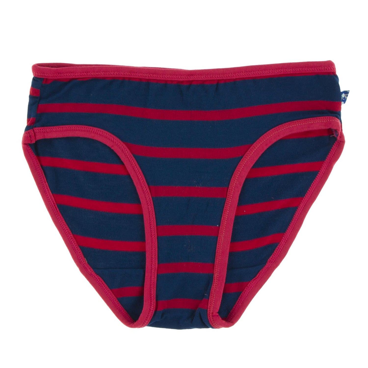 Print Underwear in Everyday Heros Navy Stripe with Flag Red Trim