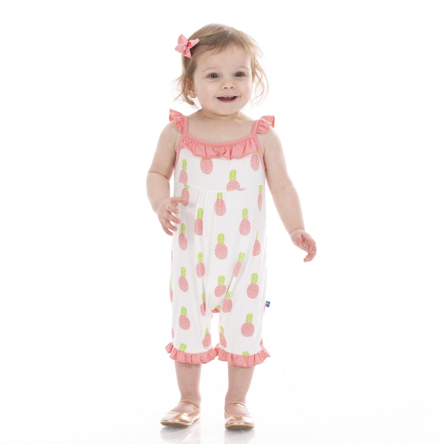 Print Wing Romper in Strawberry Pineapples