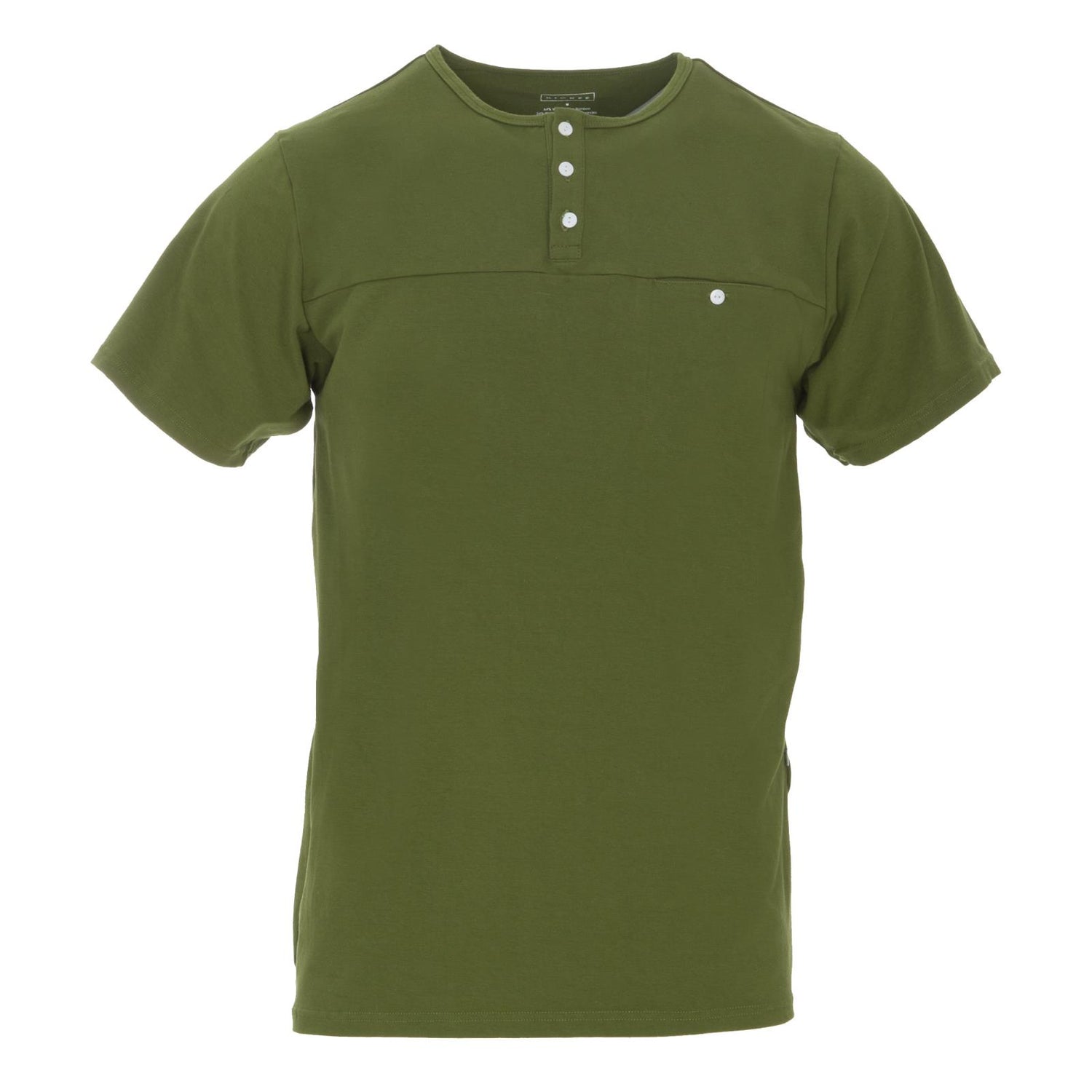 Men's Short Sleeve Luxe Jersey Henley in Pesto